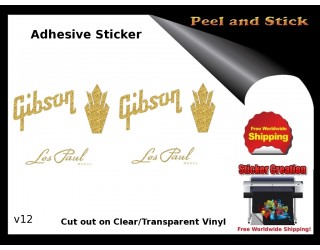 Gibson Guitar Adhesive Sticker v12